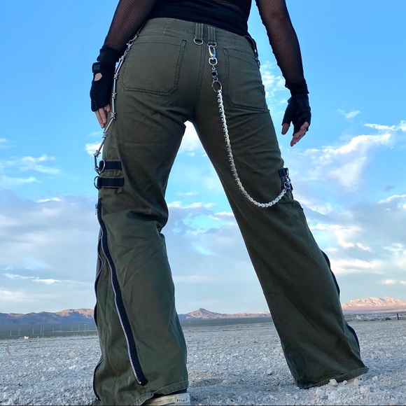 SOLD VTG TRIPP NYC Army Green Bondage Pants - Picture 8 of 10